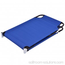 Costway Blue Folding Camping Bed Outdoor Portable Military Cot Sleeping Hiking Travel